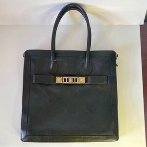 Proenza Schouler PS11 Black Pebble Leather Shoulder Tote 16x16